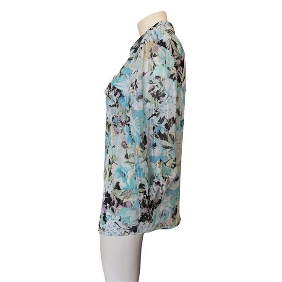 Rebecca Malone women’s XL blue floral flowy lightweight breezy - Picture 2 of 5